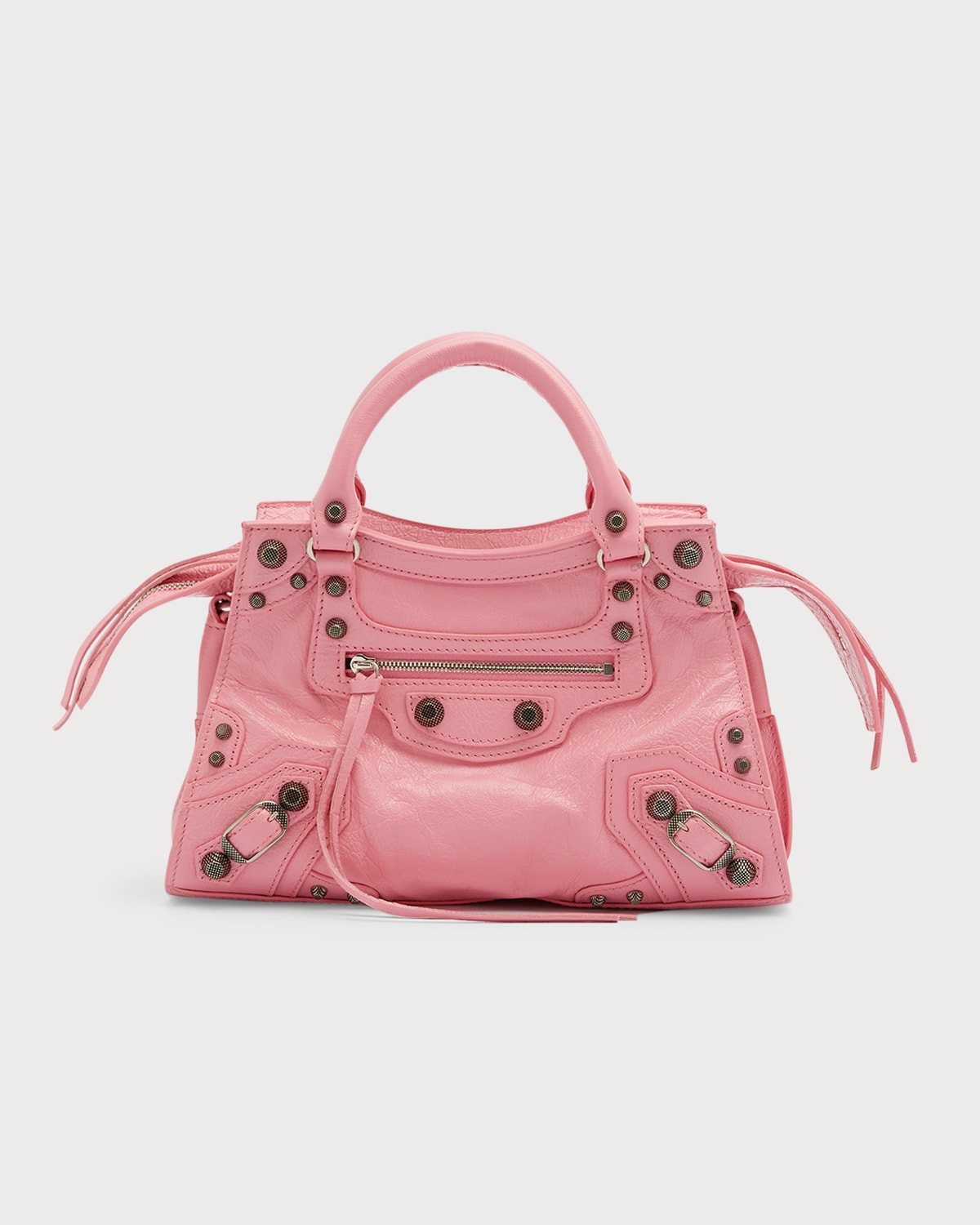 BALENCIAGA CAGOLE XS LEATHER TOP-HANDLE BAG