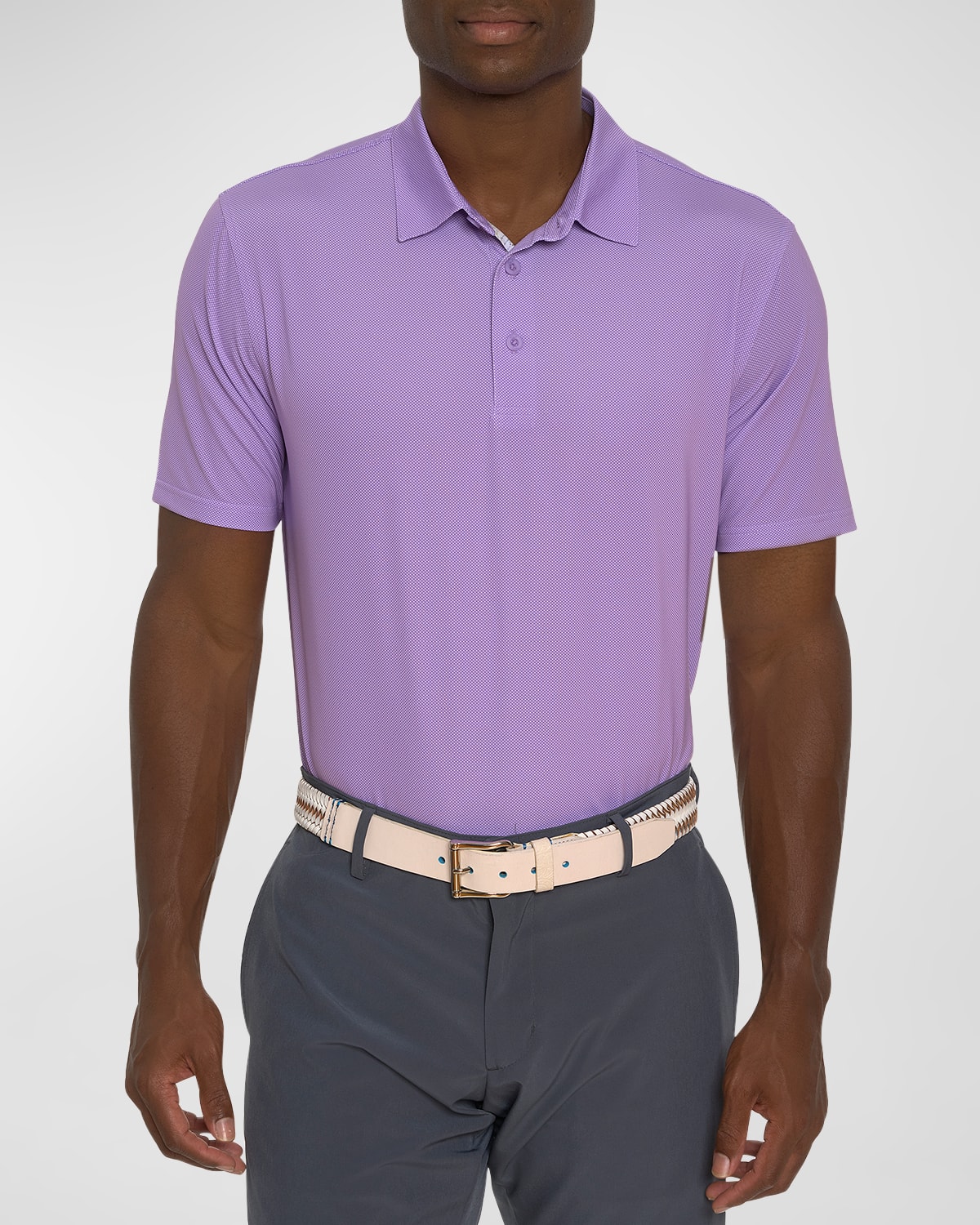 Robert Graham Men's Hyde Stretch Polo Shirt In Purple