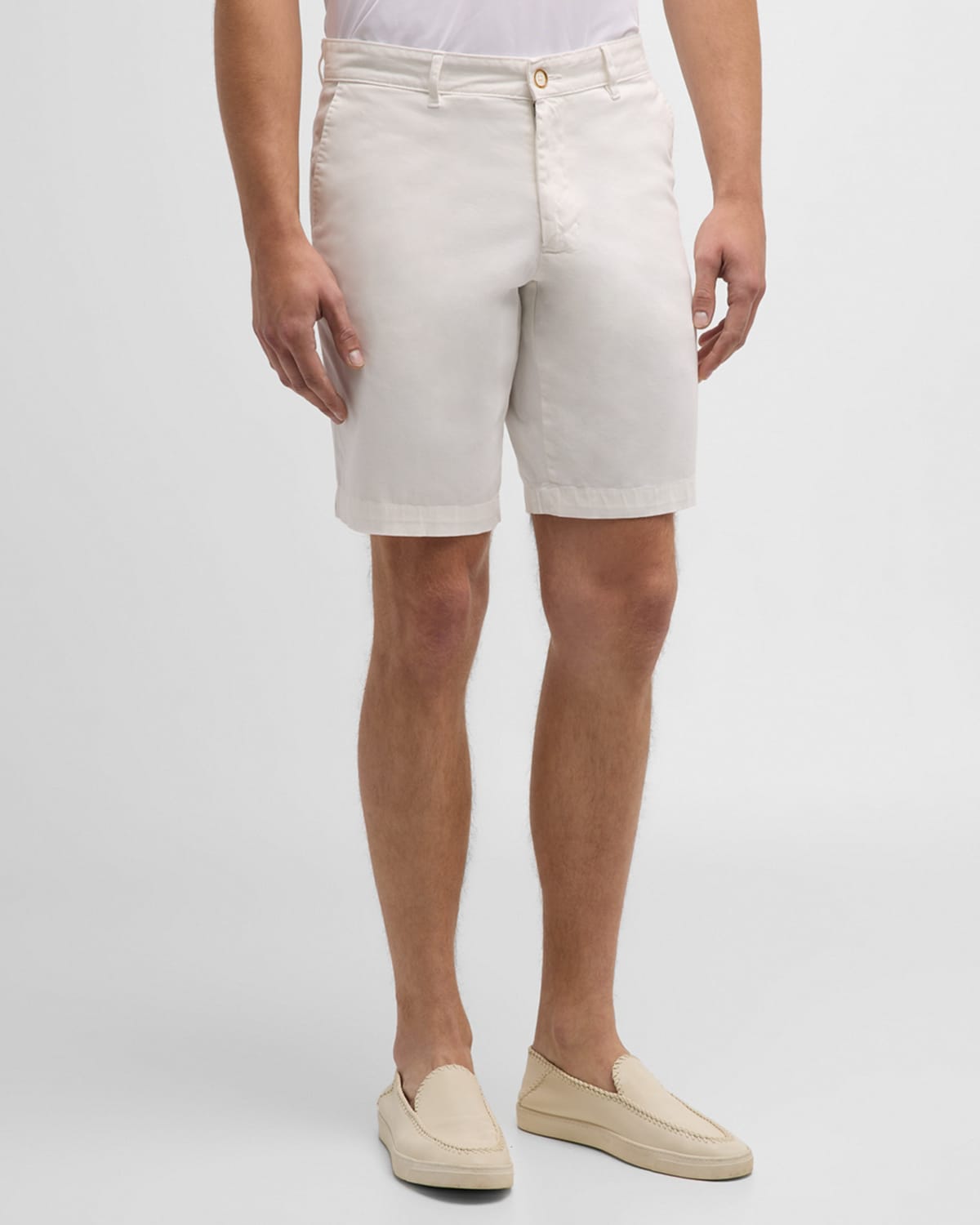 Shop Robert Graham Men's Lonestar Stretch Flat Front Shorts In White