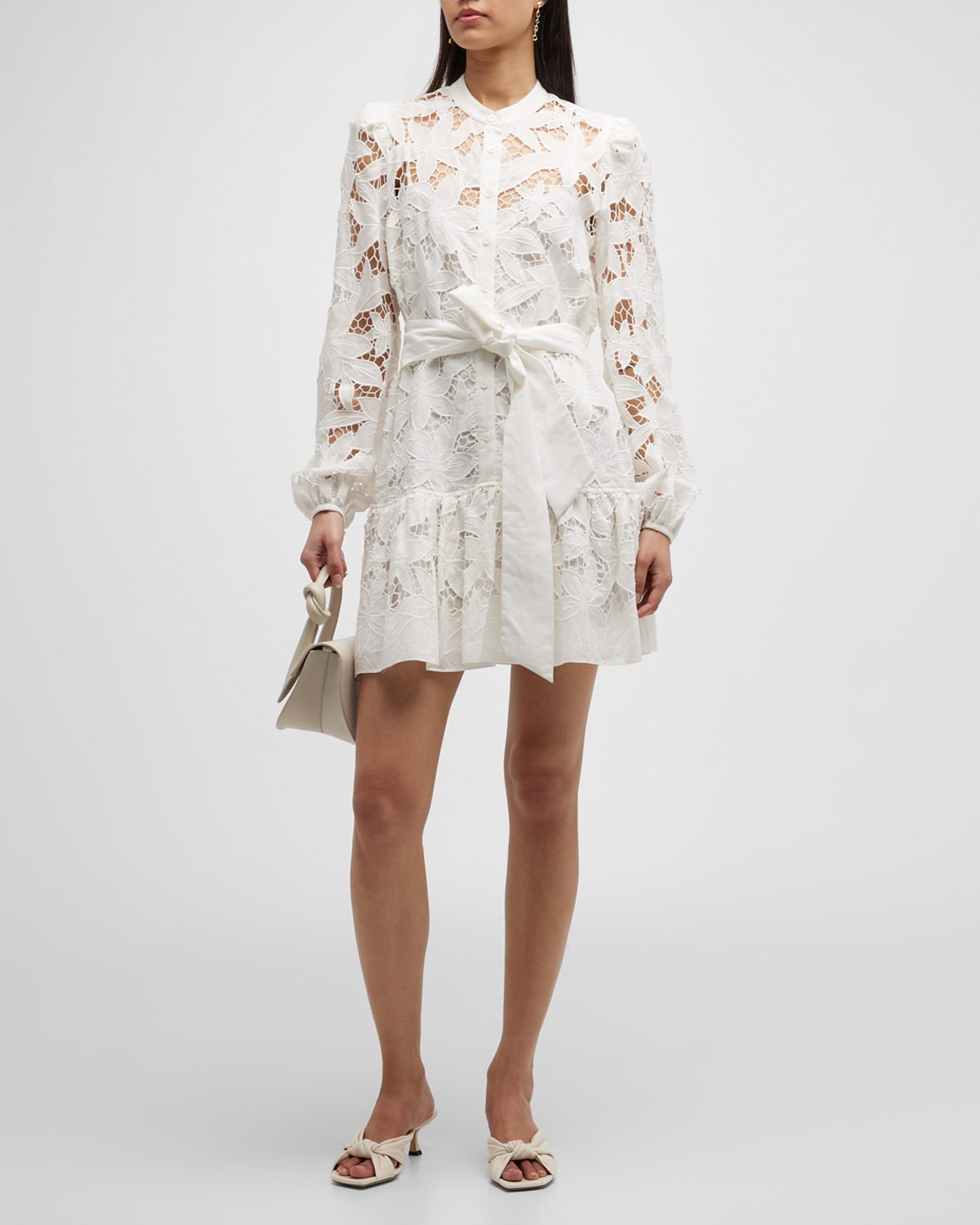 Milly Nymphaea Floralis Embroidered Lace Mini Dress