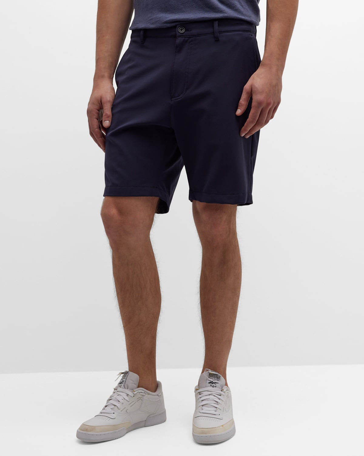 7 For All Mankind Men's Tech Series Stretch Nylon Shorts In Navy