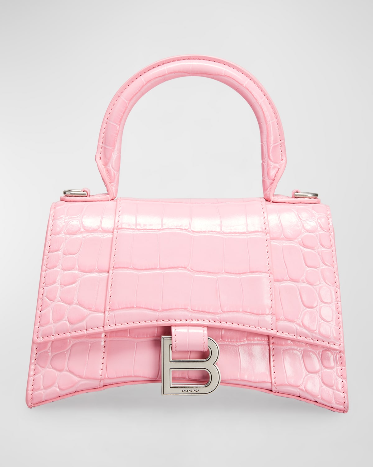 Balenciaga 2022 Hourglass XS Top Handle Bag - Pink Handle Bags
