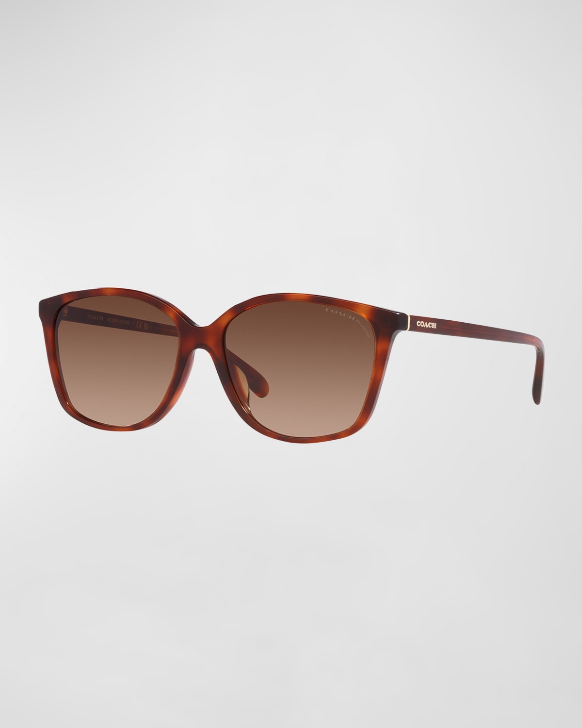 Coach Polarized Square Acetate Sunglasses In Brown Tort