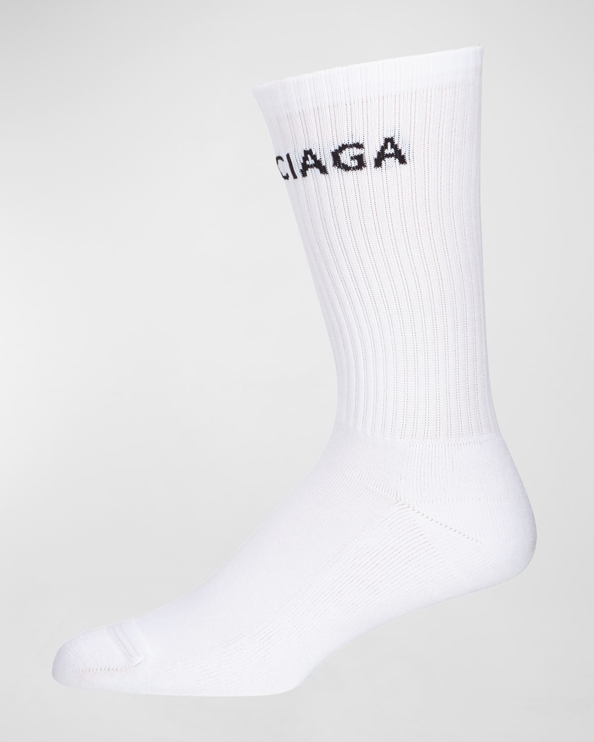 Balenciaga Logo Tennis Socks In 9060 White/black