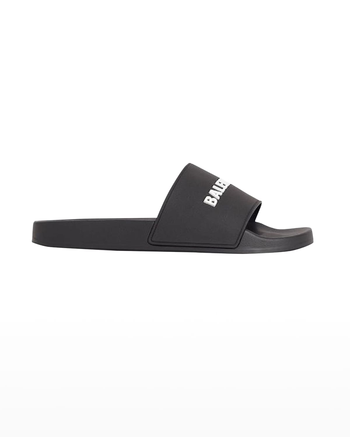 Balenciaga Men's Logo Pool Slide Sandals In 1006 Black/white