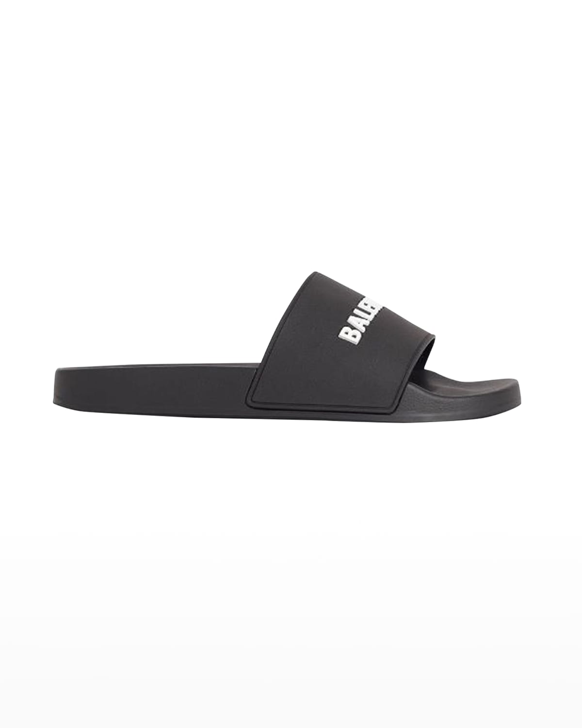 Balenciaga Logo-embroidered Pool Sliders In 1006 Black/white