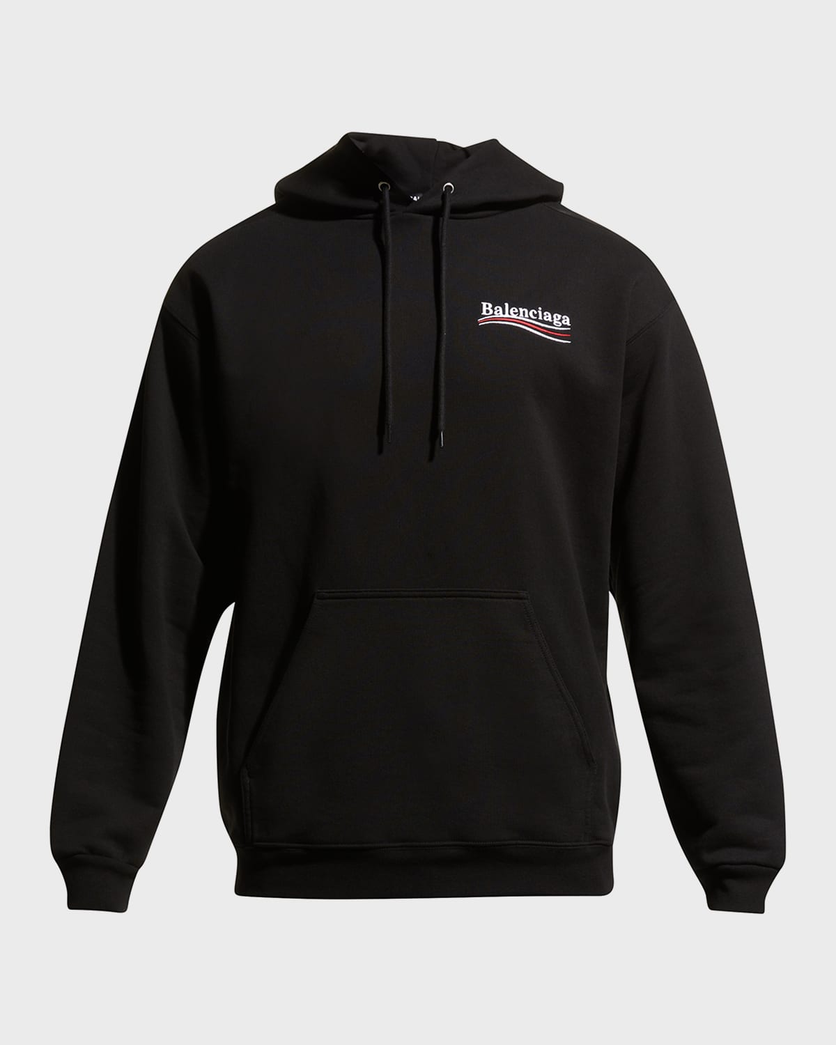 Balenciaga Black Campaign Logo Hoodie ModeSens
