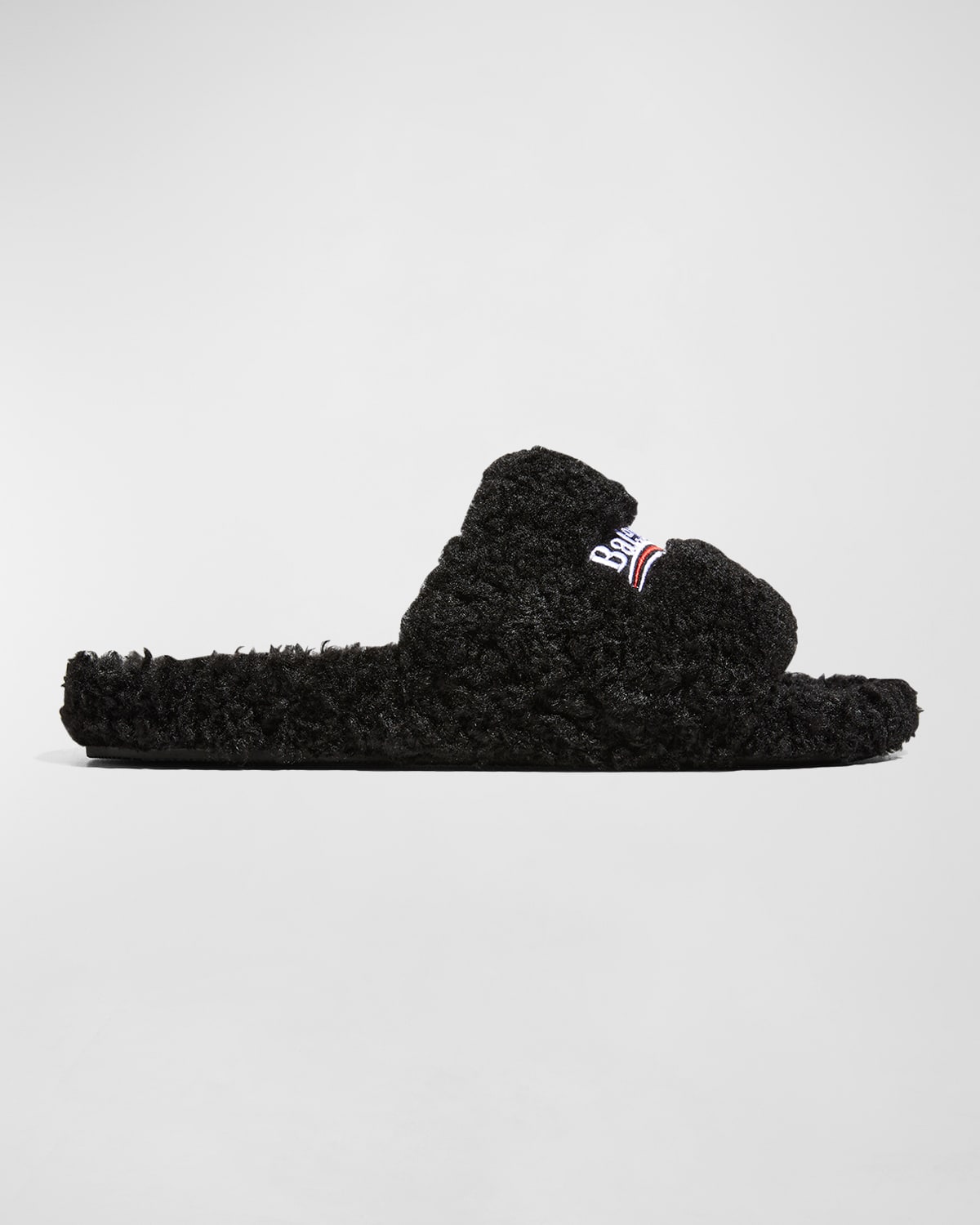 Men's Furry Logo Slide Sandals