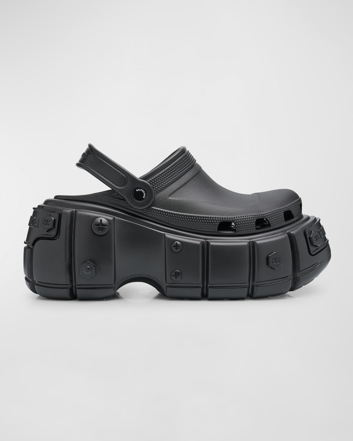 Shop Balenciaga X Crocs Men's Hardcrocs Platform Clogs In 1010 Black/black