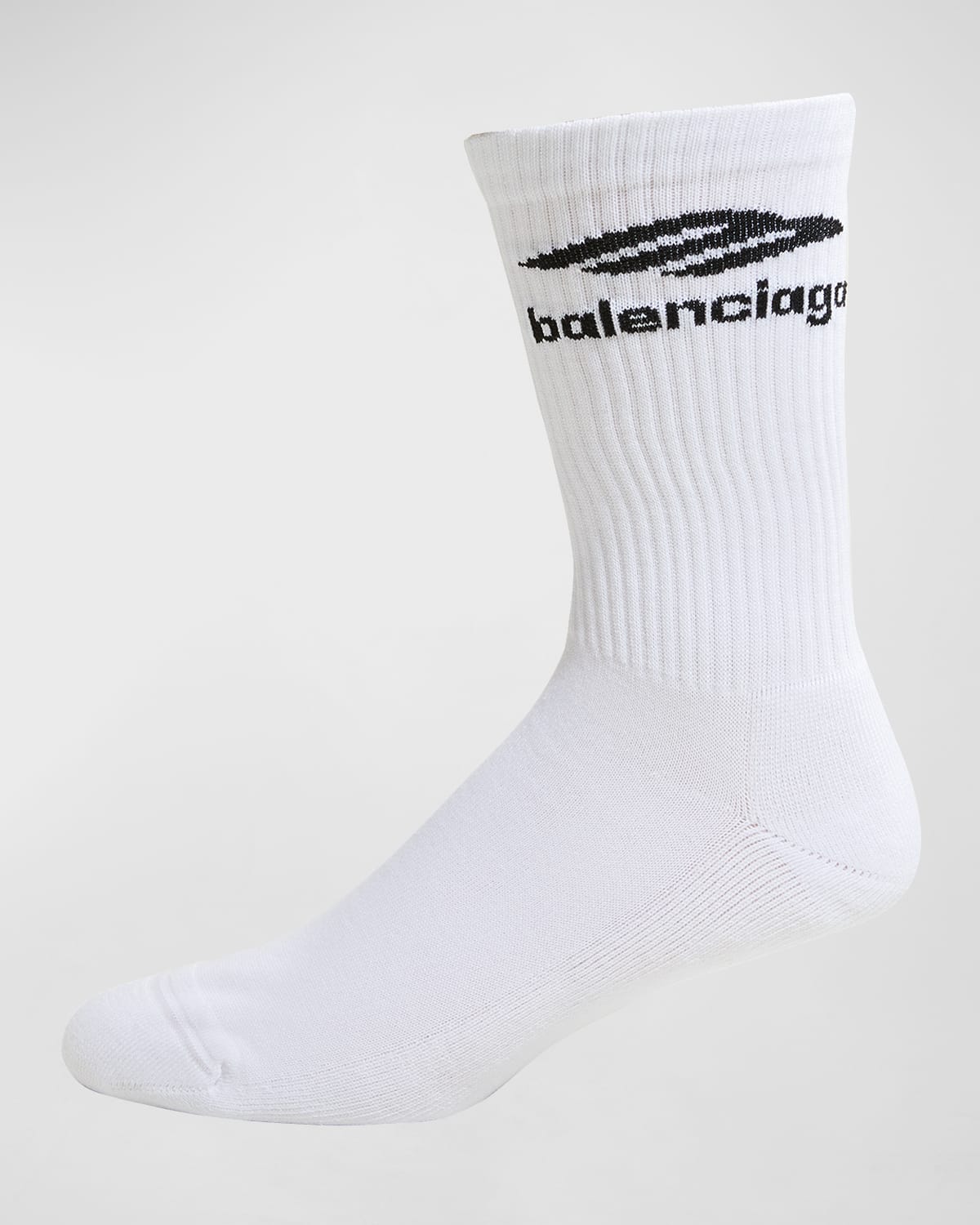 Balenciaga Men's Sport Icon Mid Calf Socks In Bleu Royal