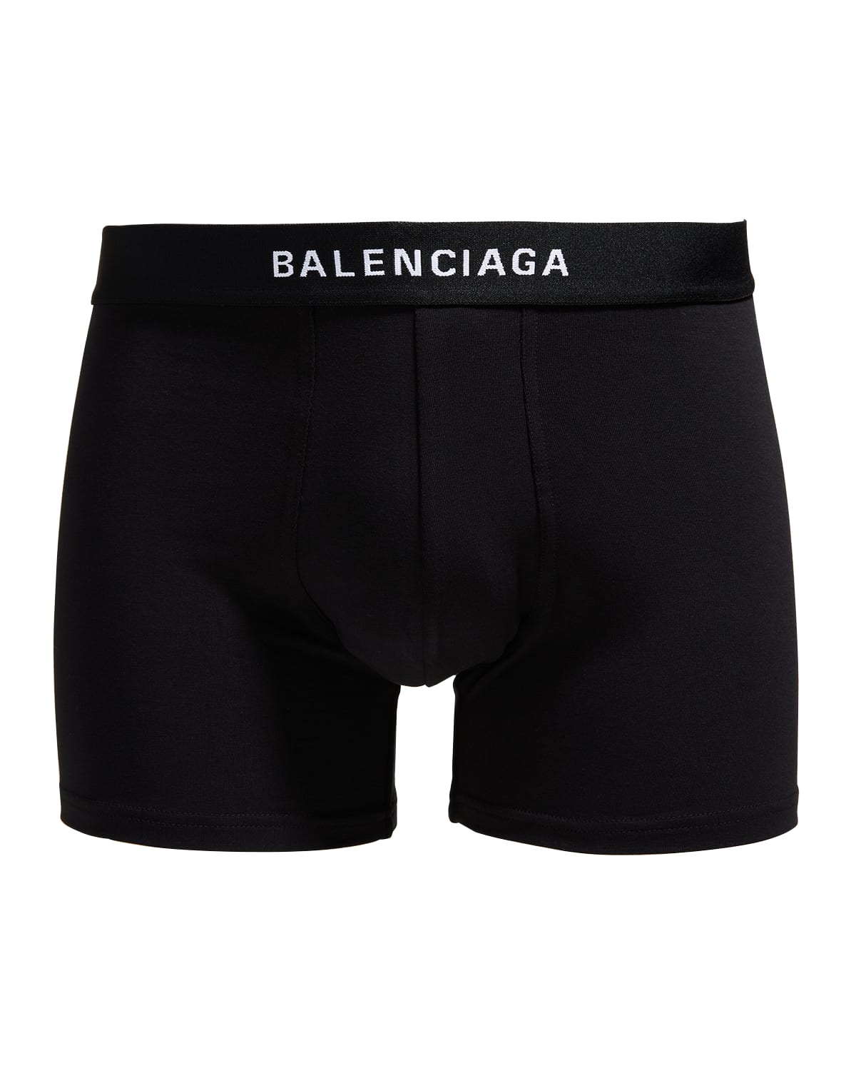 Balenciaga Men's Cotton-stretch Logo Boxer Briefs In 블랙,화이트