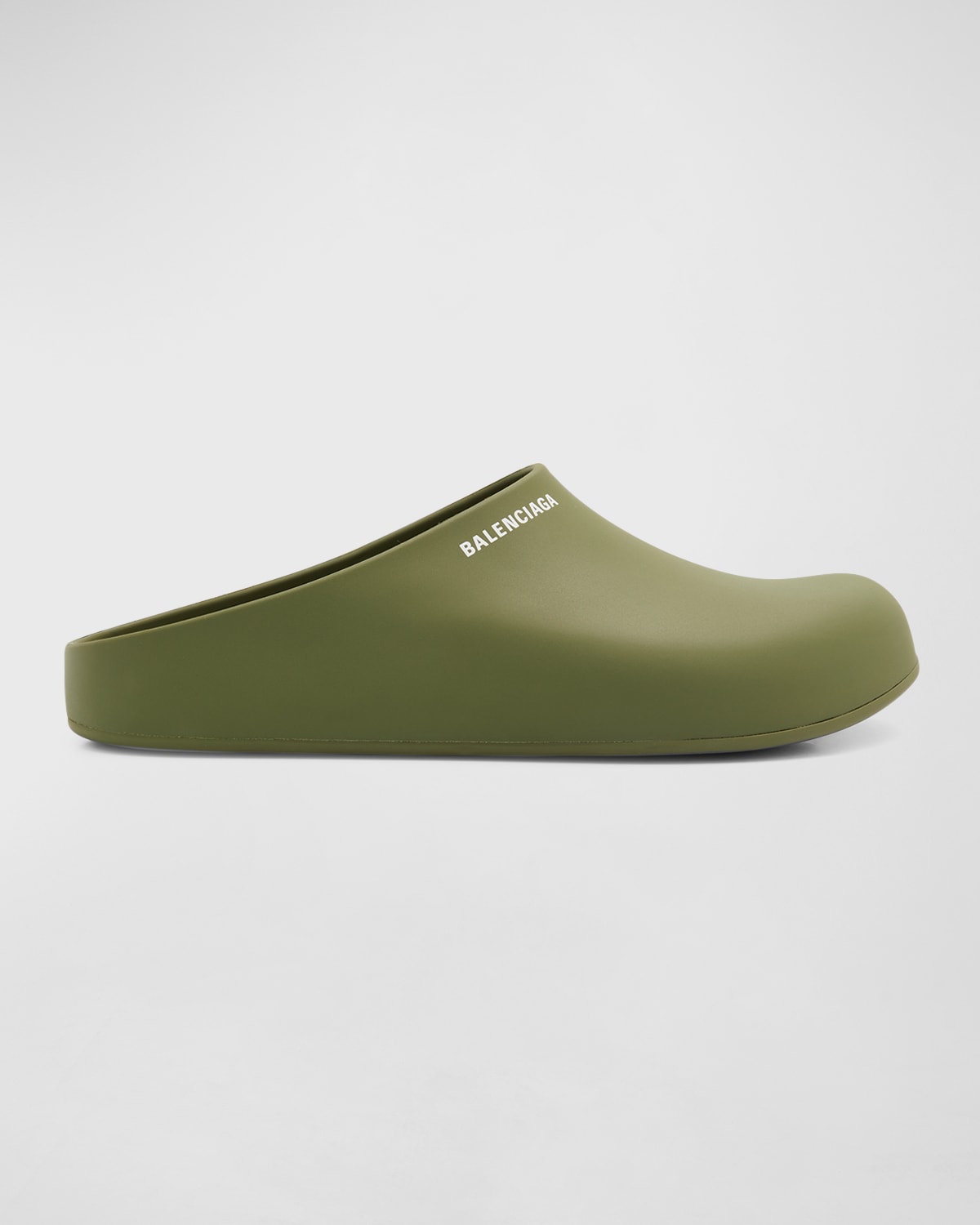 Balenciaga Pool Logo-print Rubber Sandals In 3390 Kaki/white