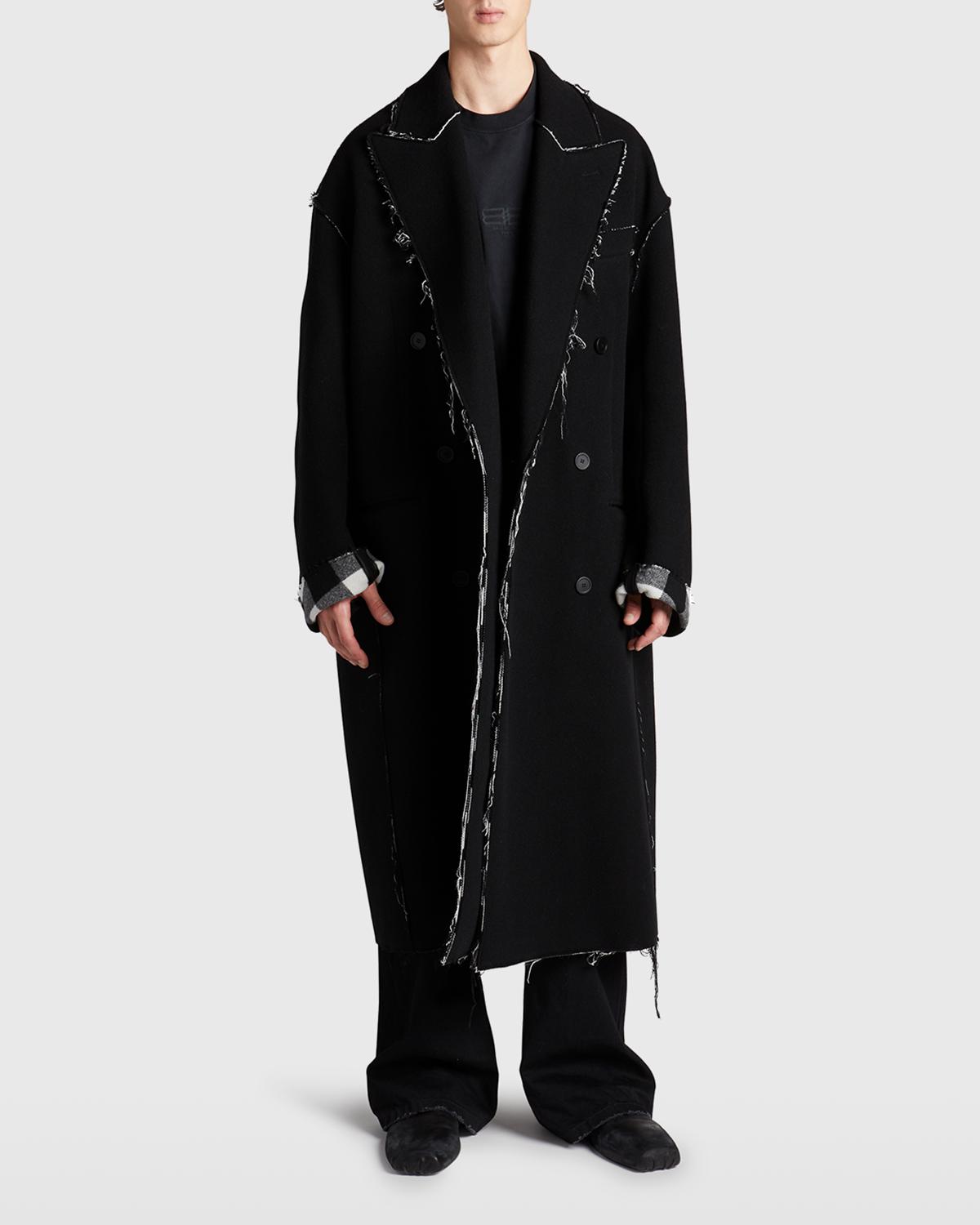 Balenciaga Men's Raw-Edge Overcoat | Smart Closet