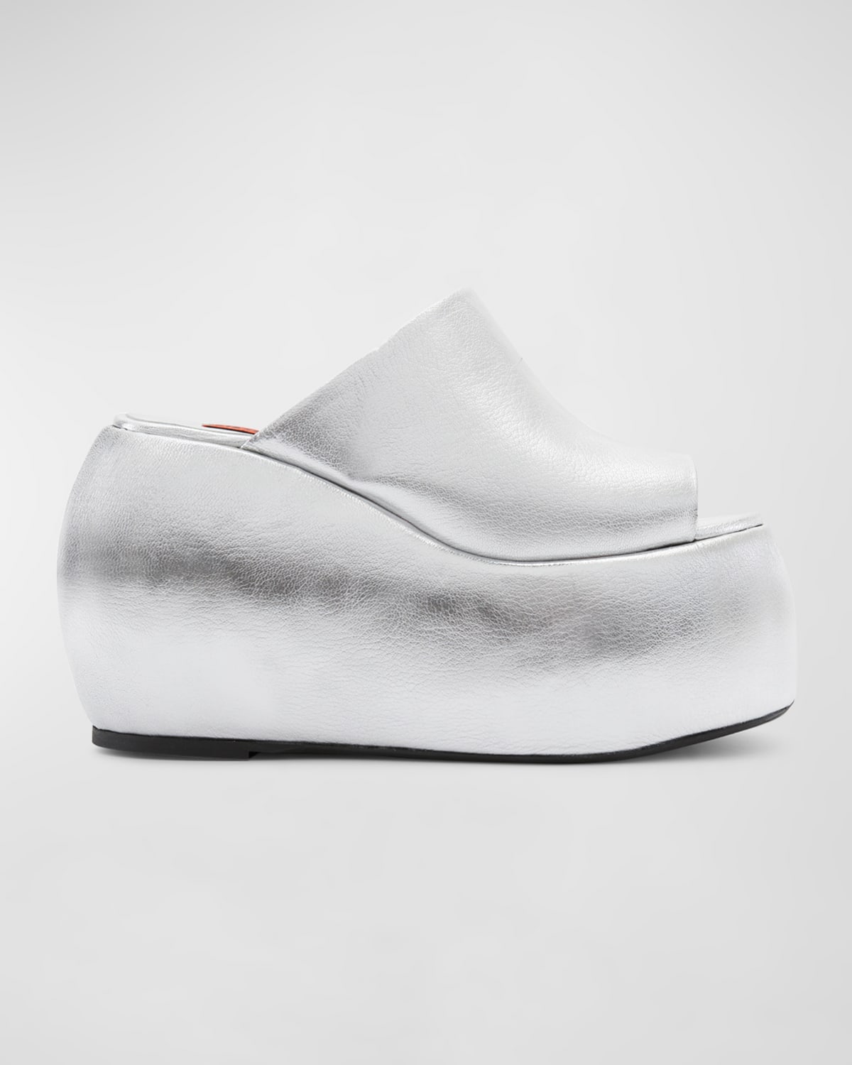 Simon Miller Bubble Vegan Metallic Platform Sandals In Silver