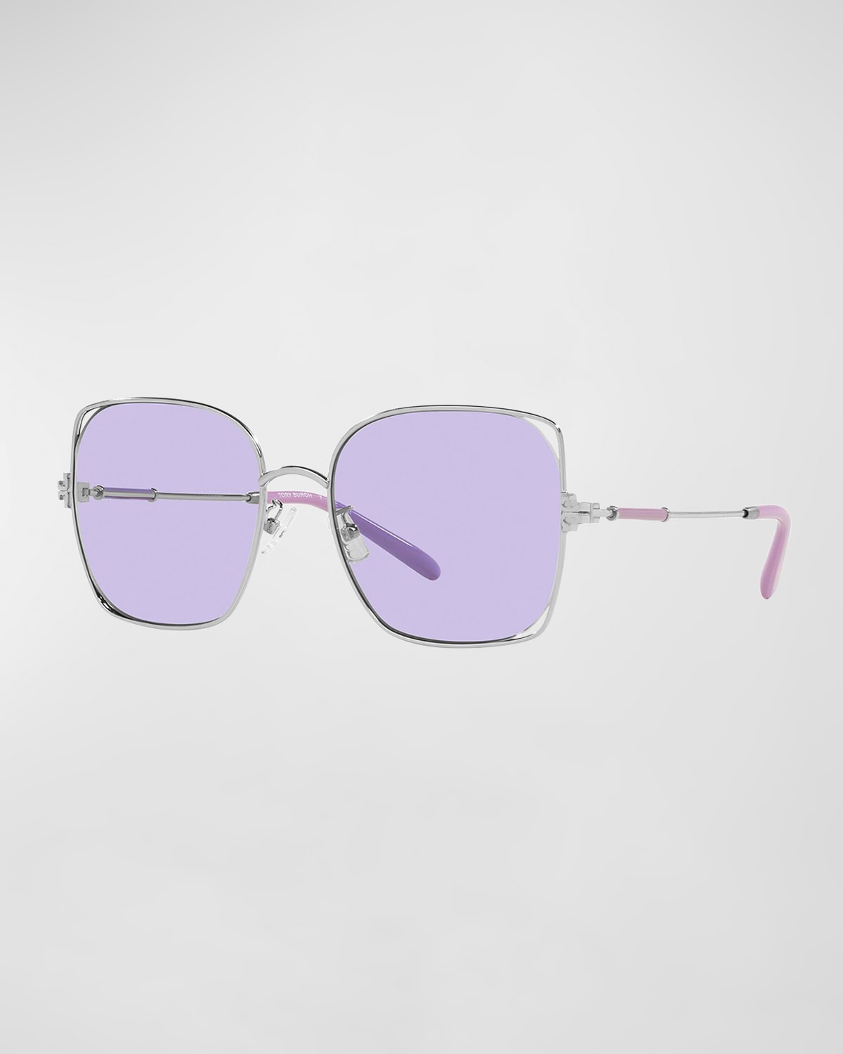Tory Burch Cut-out Metal & Plastic Butterfly Sunglasses In Silver