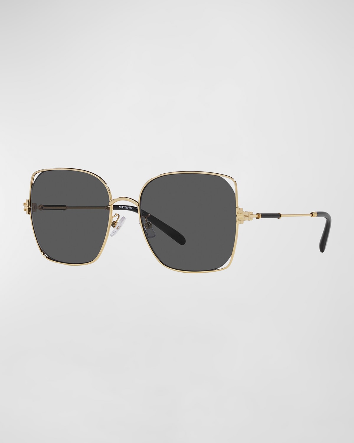 Tory Burch Cut-out Metal & Plastic Butterfly Sunglasses In Shiny Gold