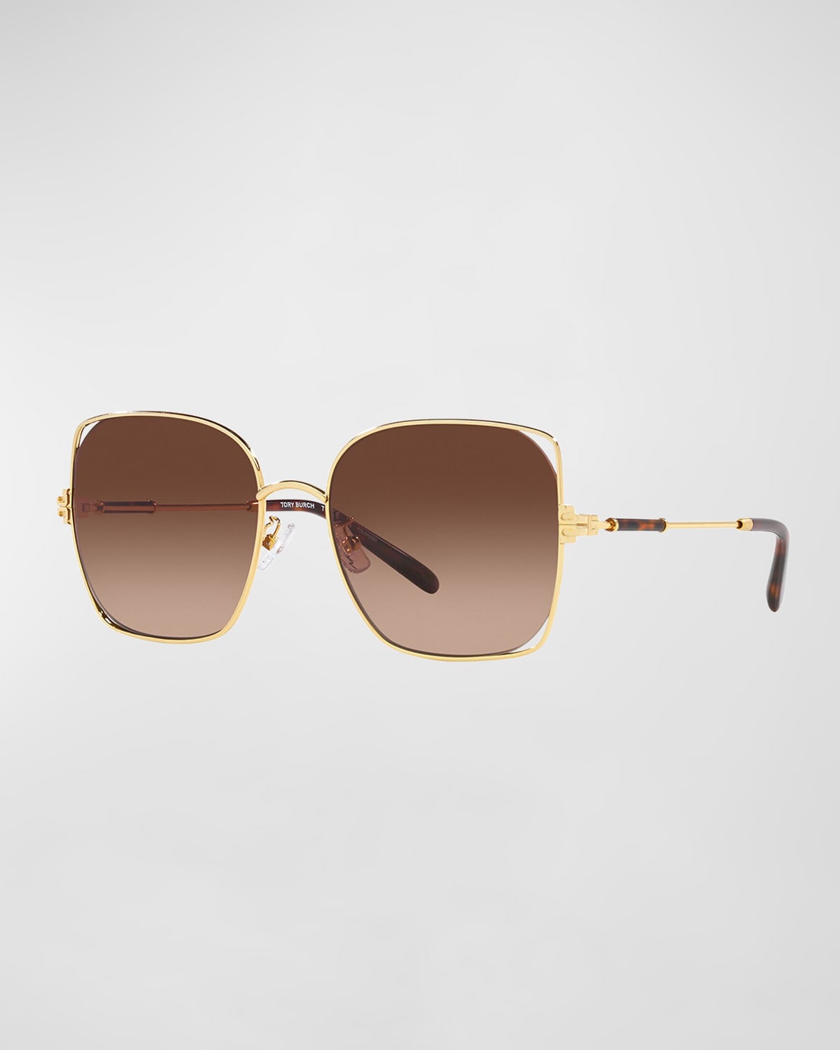 Tory Burch Gradient Cut-out Metal & Plastic Butterfly Sunglasses In Gold