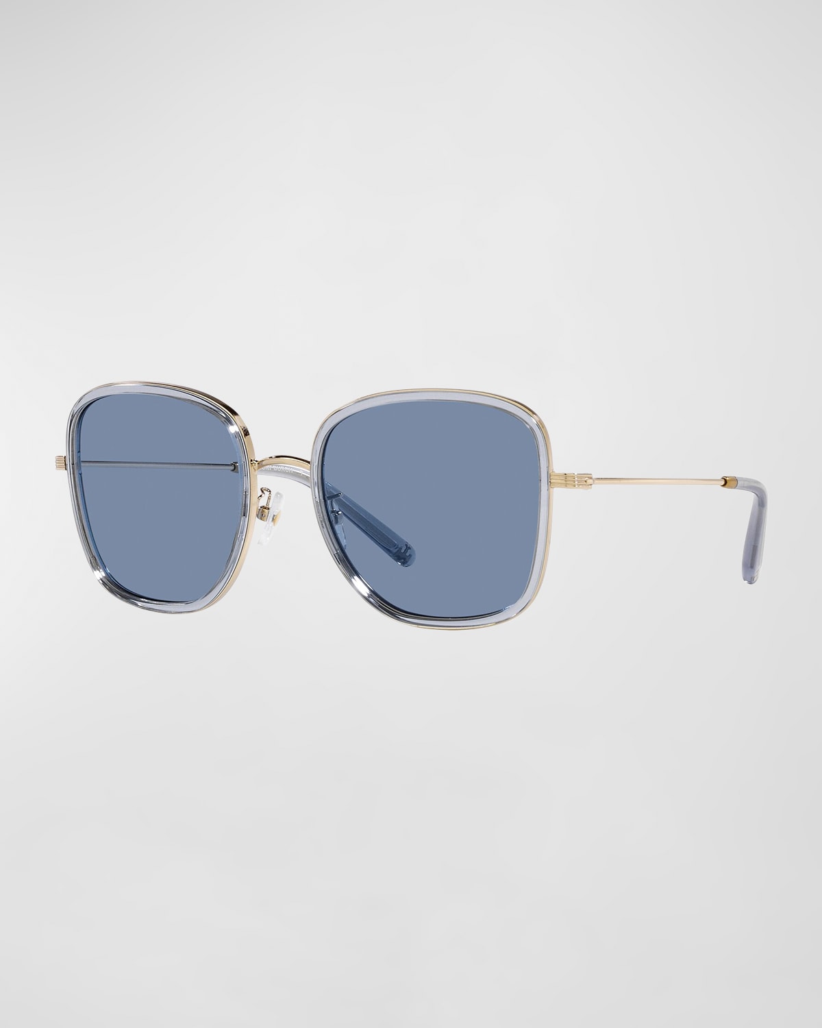 TORY BURCH SQUARE MIXED-MEDIA SUNGLASSES