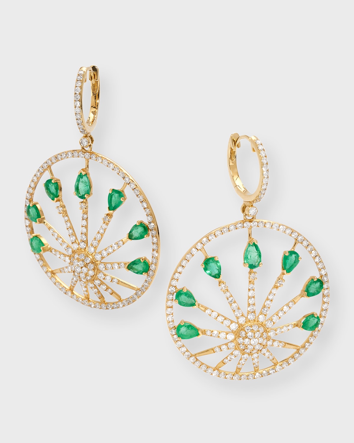 Kastel Jewelry 18K Yellow Gold Arinna Emerald and Diamond Earrings