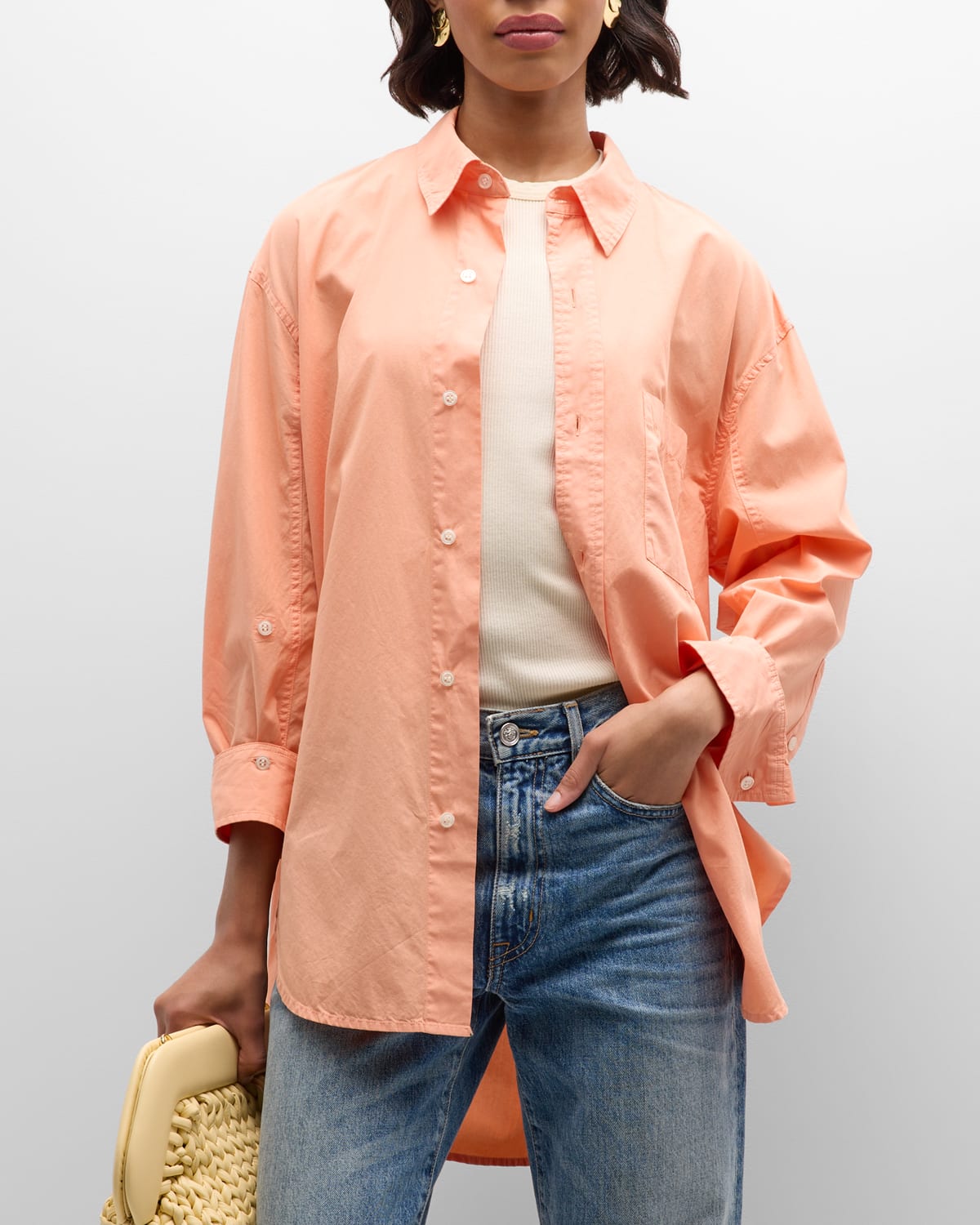 CITIZENS OF HUMANITY KAYLA HIGH-LOW BUTTON-FRONT SHIRT