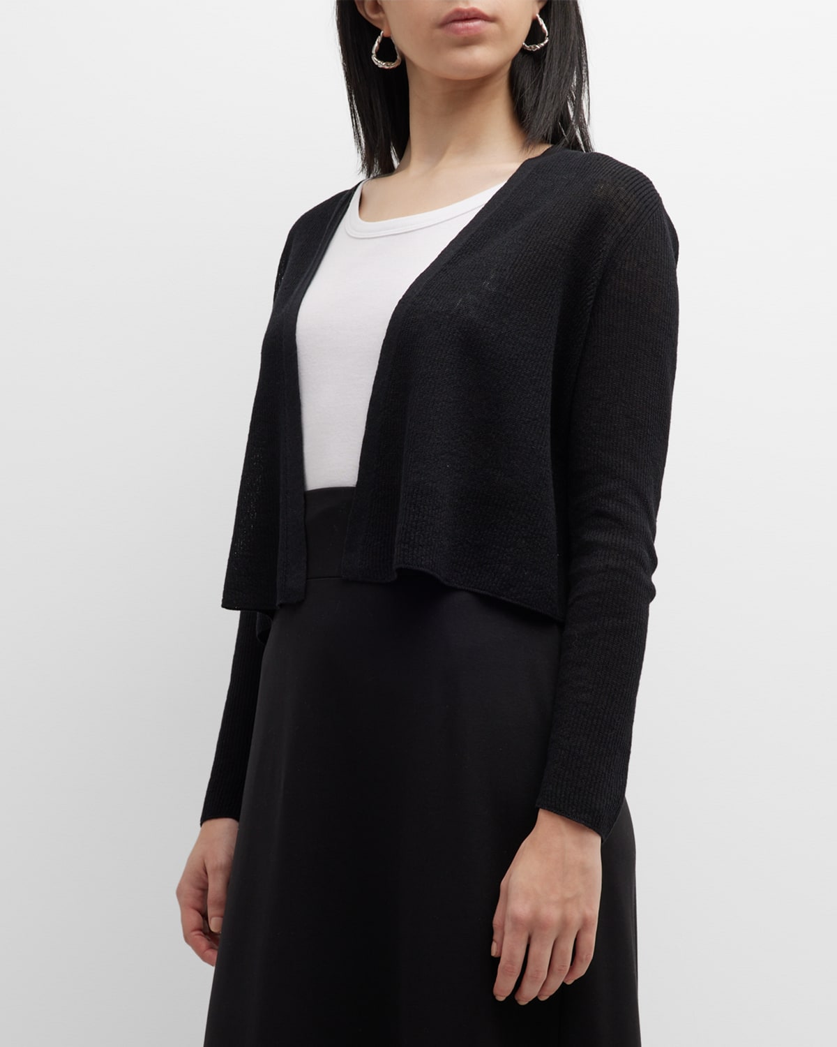 EILEEN FISHER CROPPED OPEN-FRONT CARDIGAN