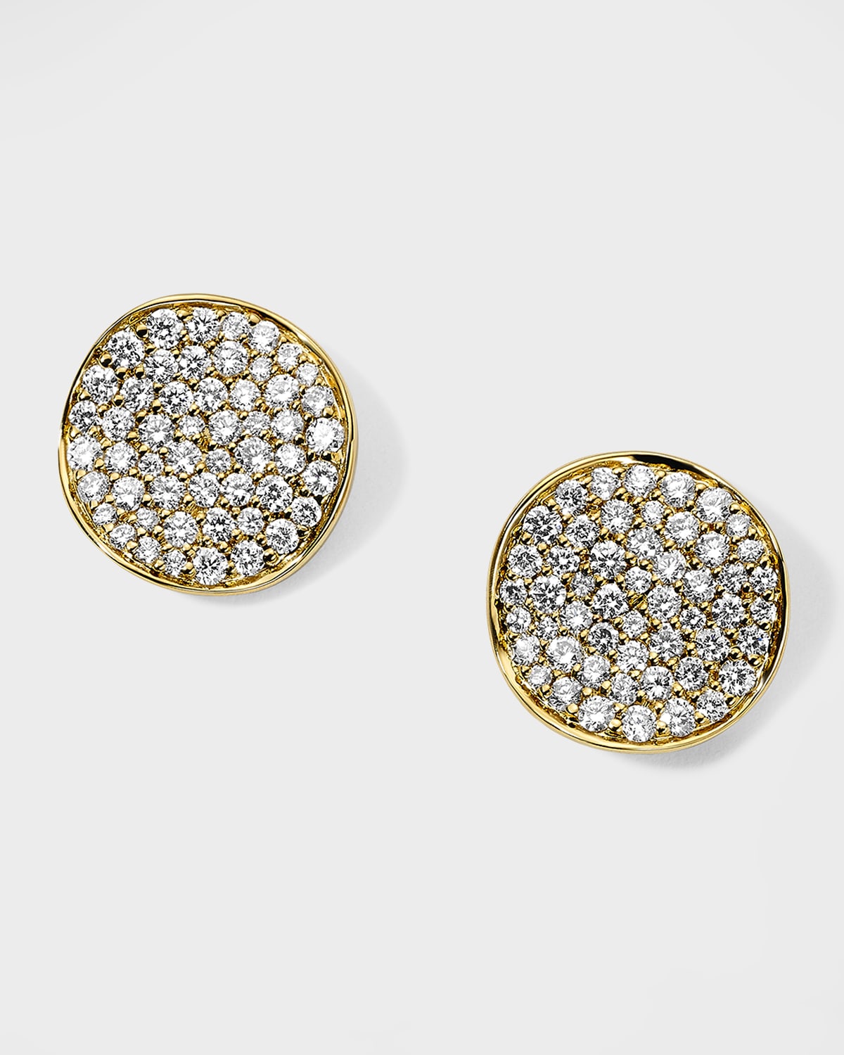 Ippolita 18k Yellow Gold Stardust Diamond Pave Flower Disc Stud Earrings