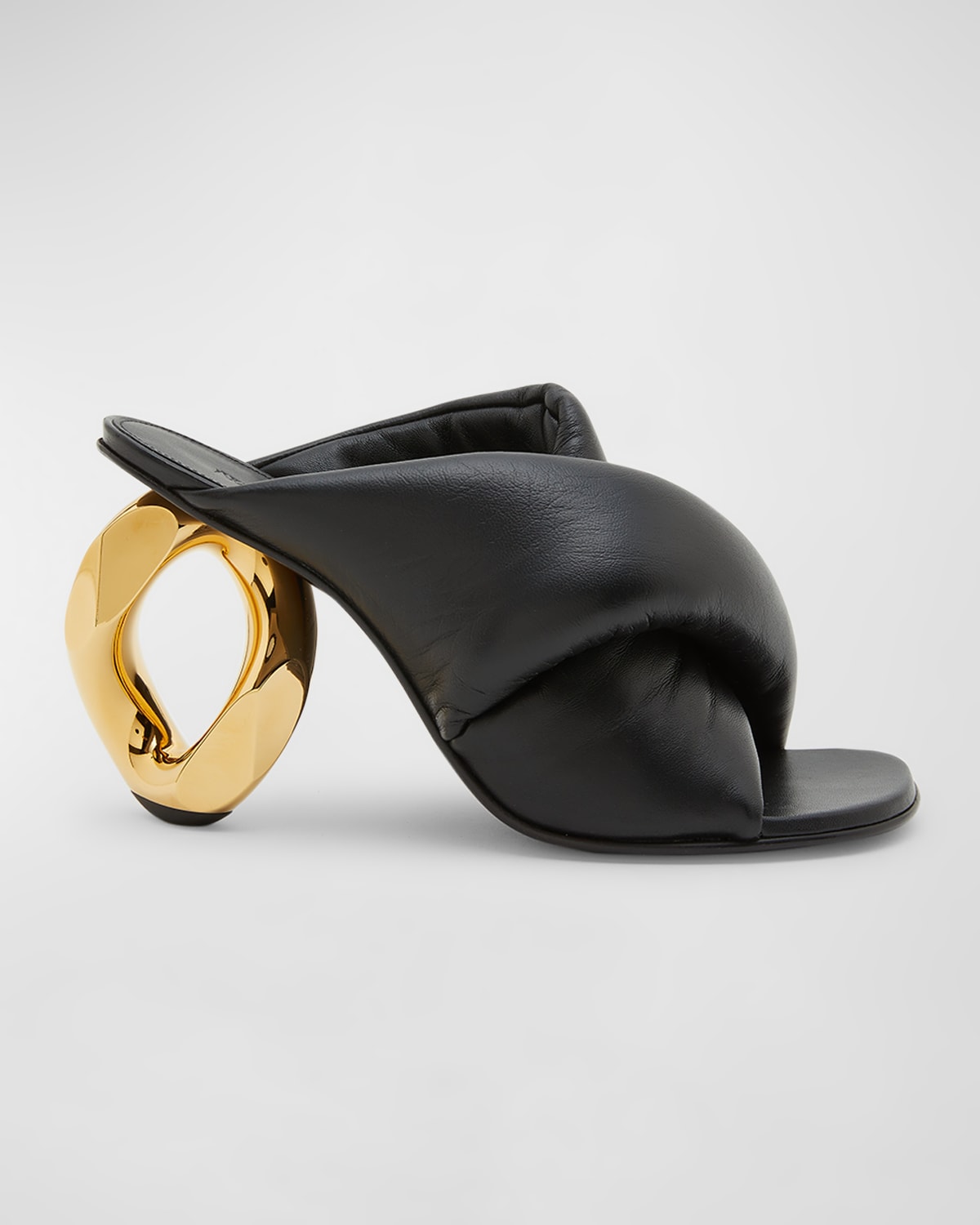 Jw Anderson J. W.anderson Leather Chain Mules With Statement Heel 8 Cm In Black