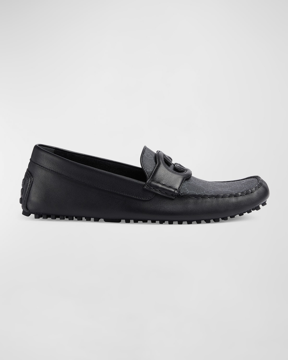 Gucci Square-toe Leather Loafers In Black | ModeSens