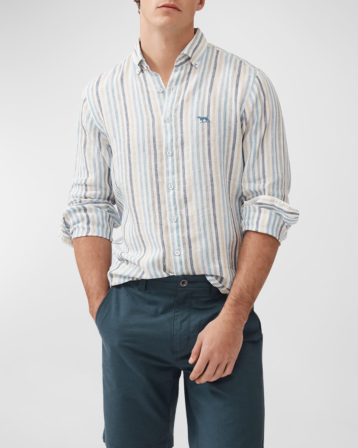 Men's Gimmerburn Stripe Slim Fit Sport Shirt