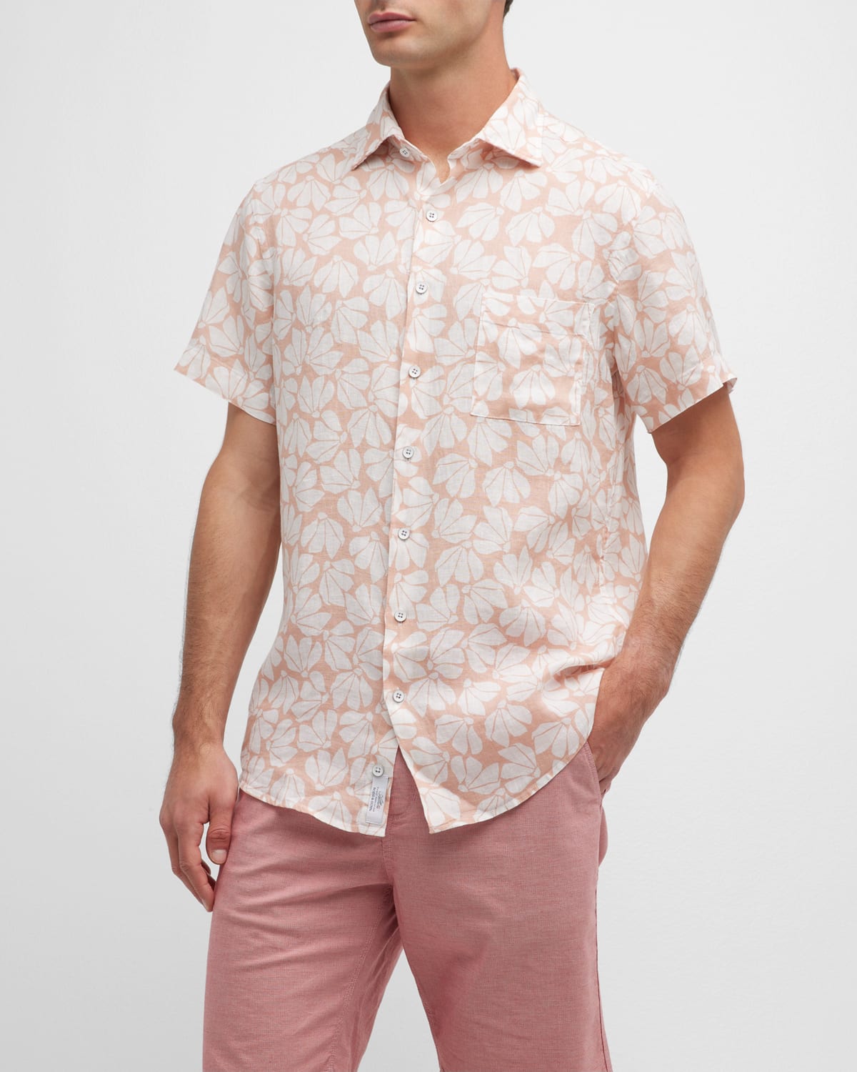 Rodd & Gunn Massey West Woven Shirt In Peach