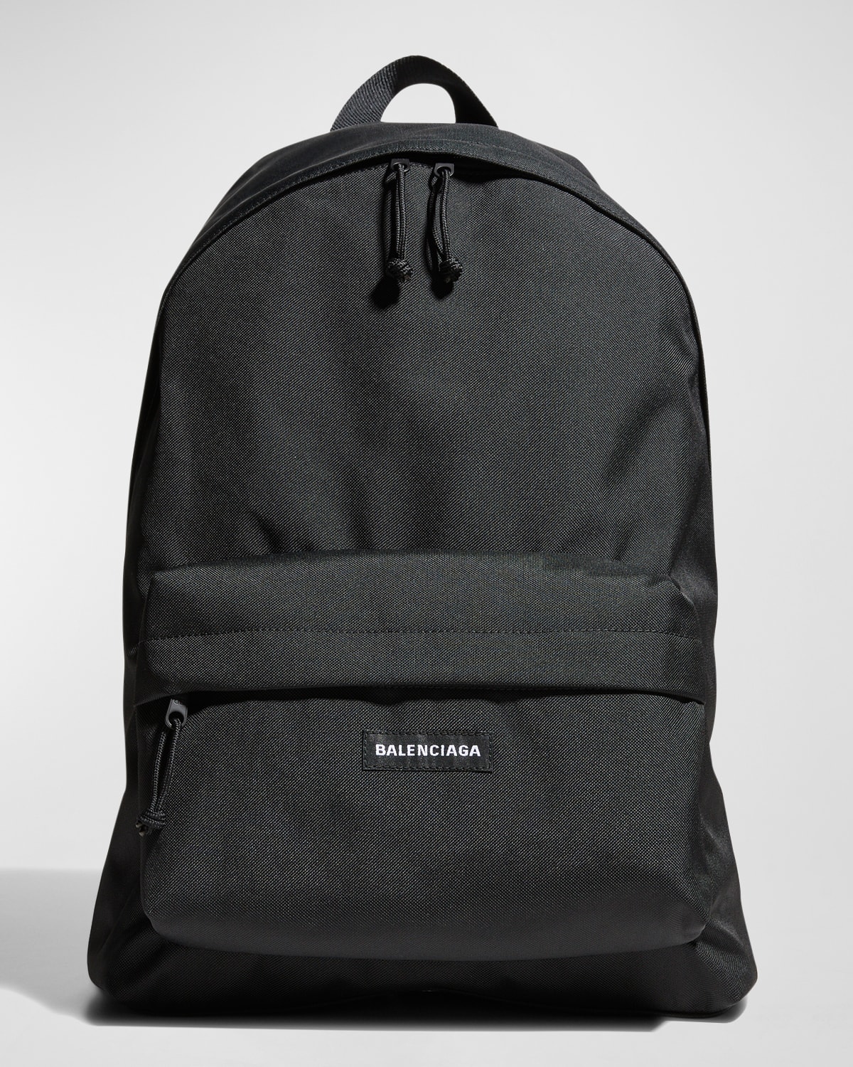 Shop Balenciaga Men's Nylon-canvas Logo Backpack In 1000 Black