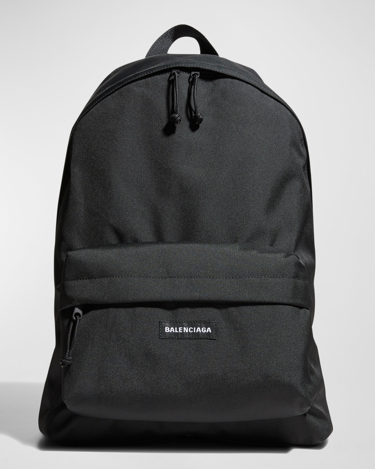 Balenciaga Men's Nylon-canvas Logo Backpack In 1000 Black