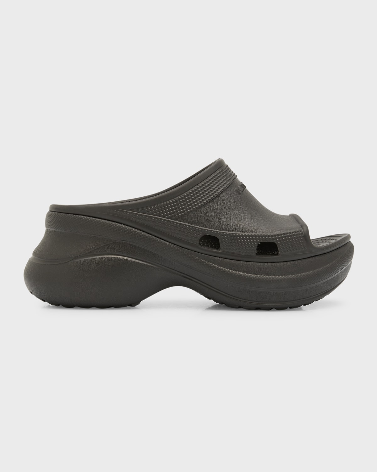 Shop Balenciaga Pool Crocs Slide Sandals In 1000 Black