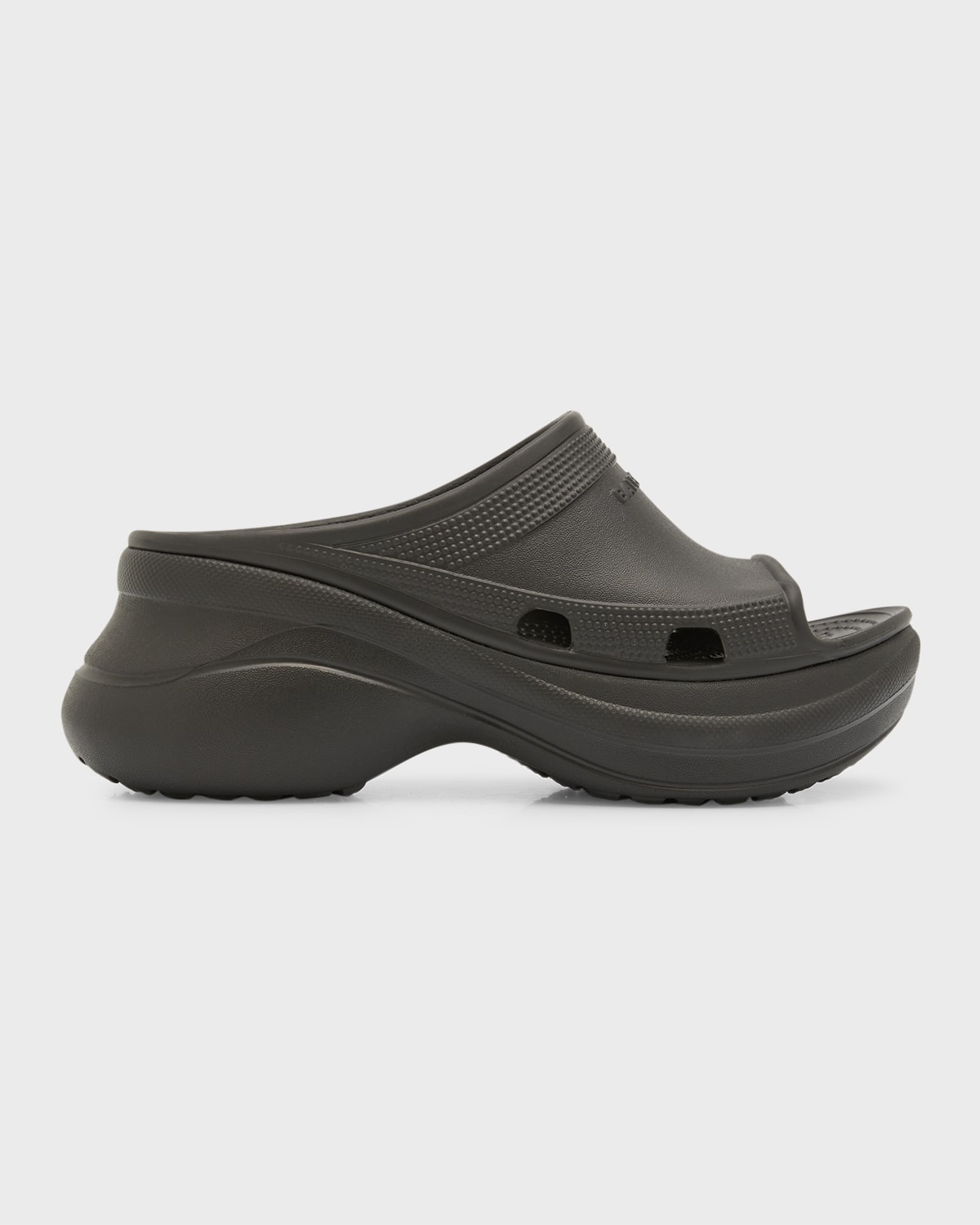 Balenciaga 85mm Rubber Pool Slide Sandals In 1000 Black
