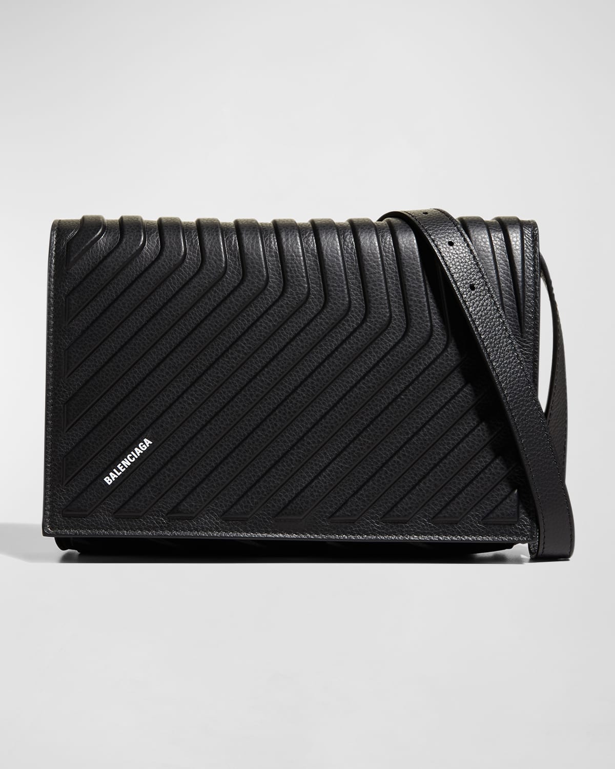 Balenciaga Men's Leather Car Flap Bag w/ Strap | Smart Closet