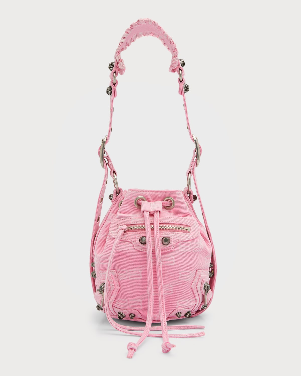 Le Cagole XS Bag in Pink Laser Wash Denim, BB Monogram