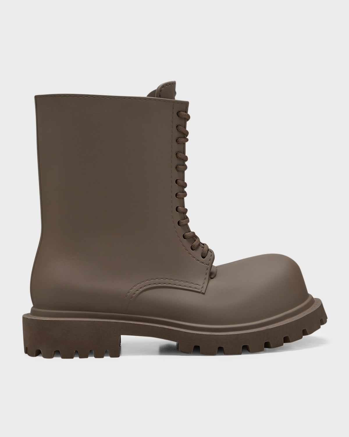 Balenciaga Men's Oversized Leather Army Boots In 2000 Brown