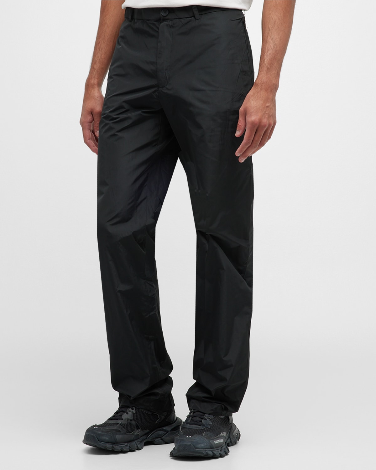 Balenciaga Zip-leg Technical-shell Track Pants In Black