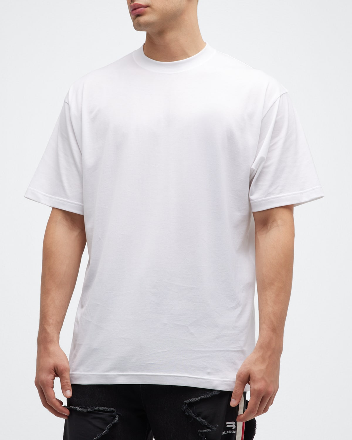 Balenciaga Care Label-print Medium Fit T-shirt In 1070 Black/white