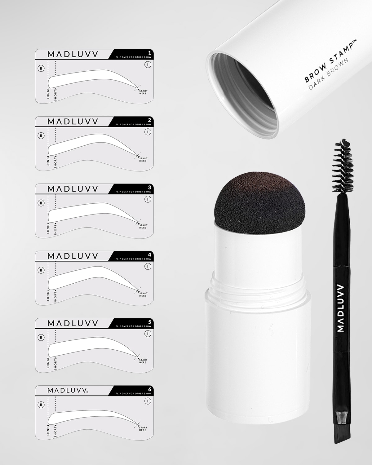 Shop Madluvv Brow Stamp Kit In Dark Brown