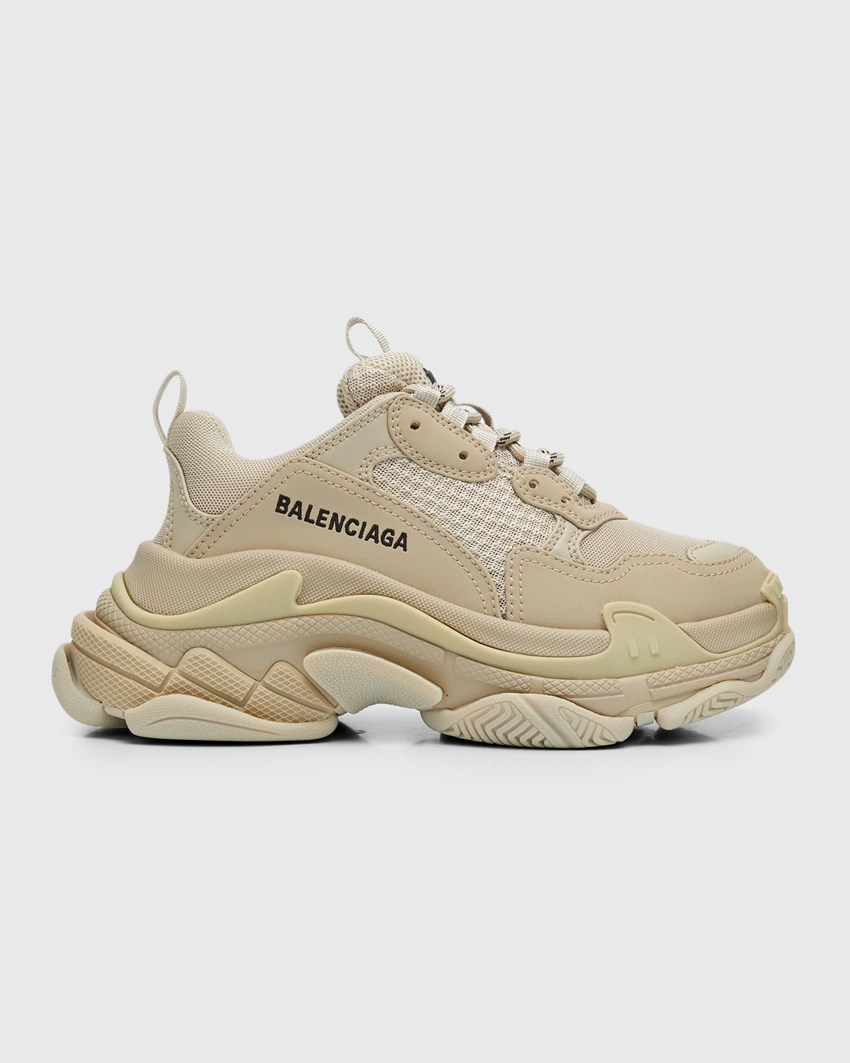 Balenciaga Triple S Chunky Fashion Sneakers In Beige