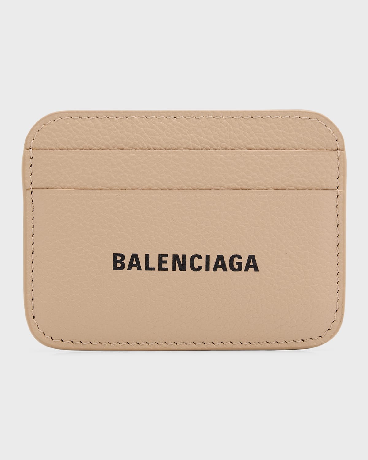Balenciaga Cash Card Holder - Grained Calf In Warm Beige/black