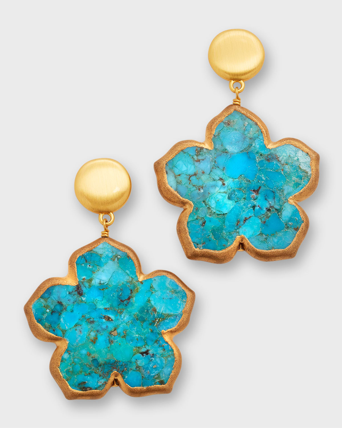Turquoise Flower Drop Earrings