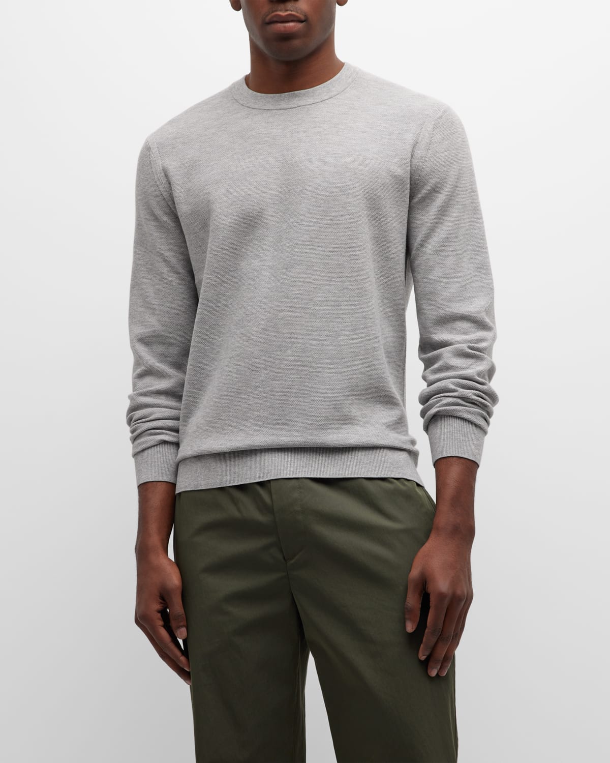 THEORY MEN'S RILAND JERSEY CREWNECK SWEATER