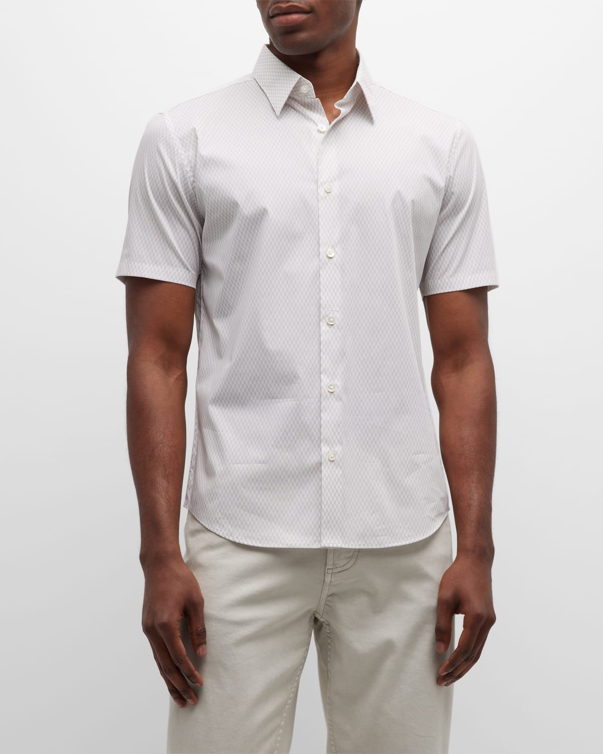Theory Irving Striped Cotton-jacquard Shirt In Sand White