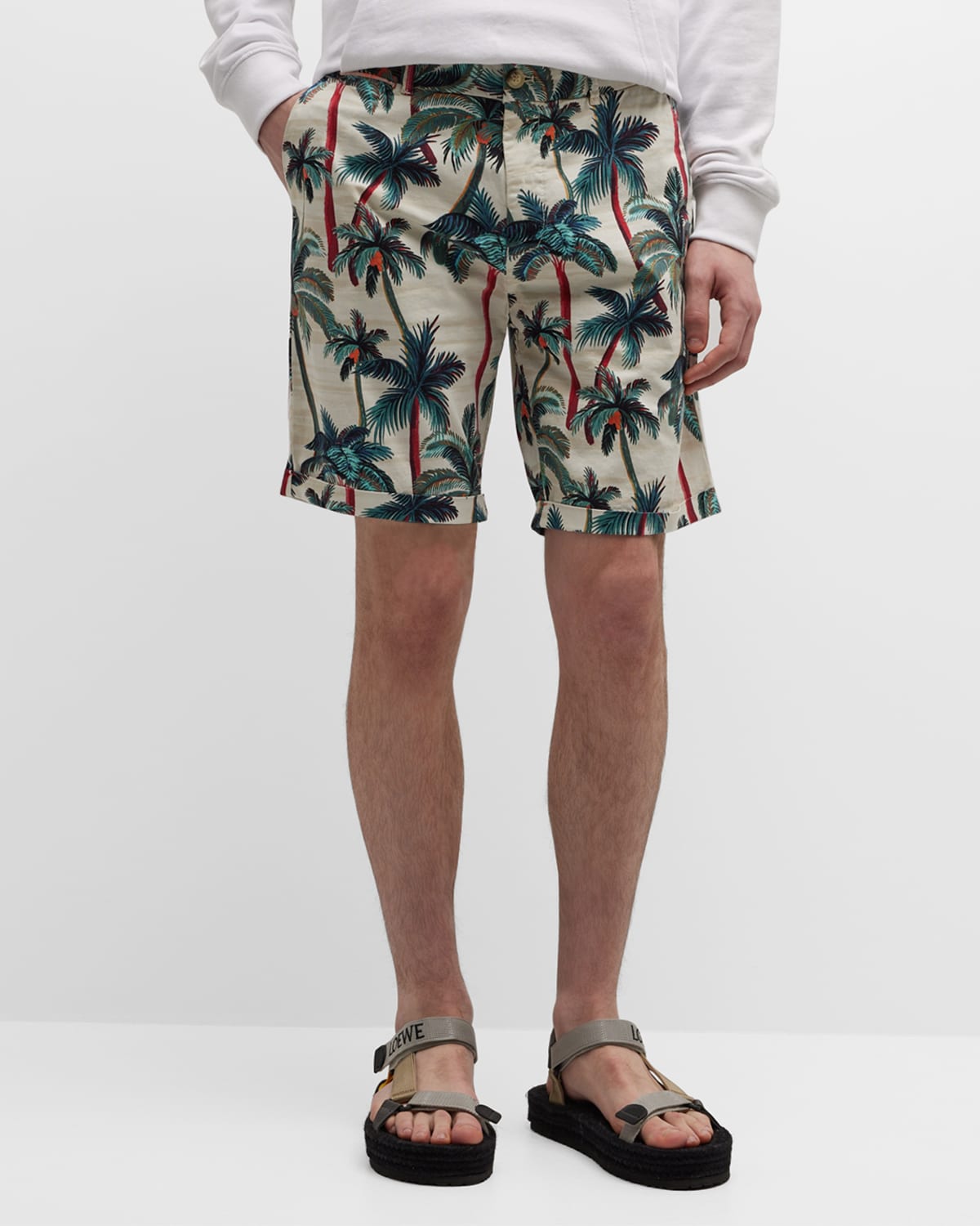 Men's Palm-Print Chino Shorts