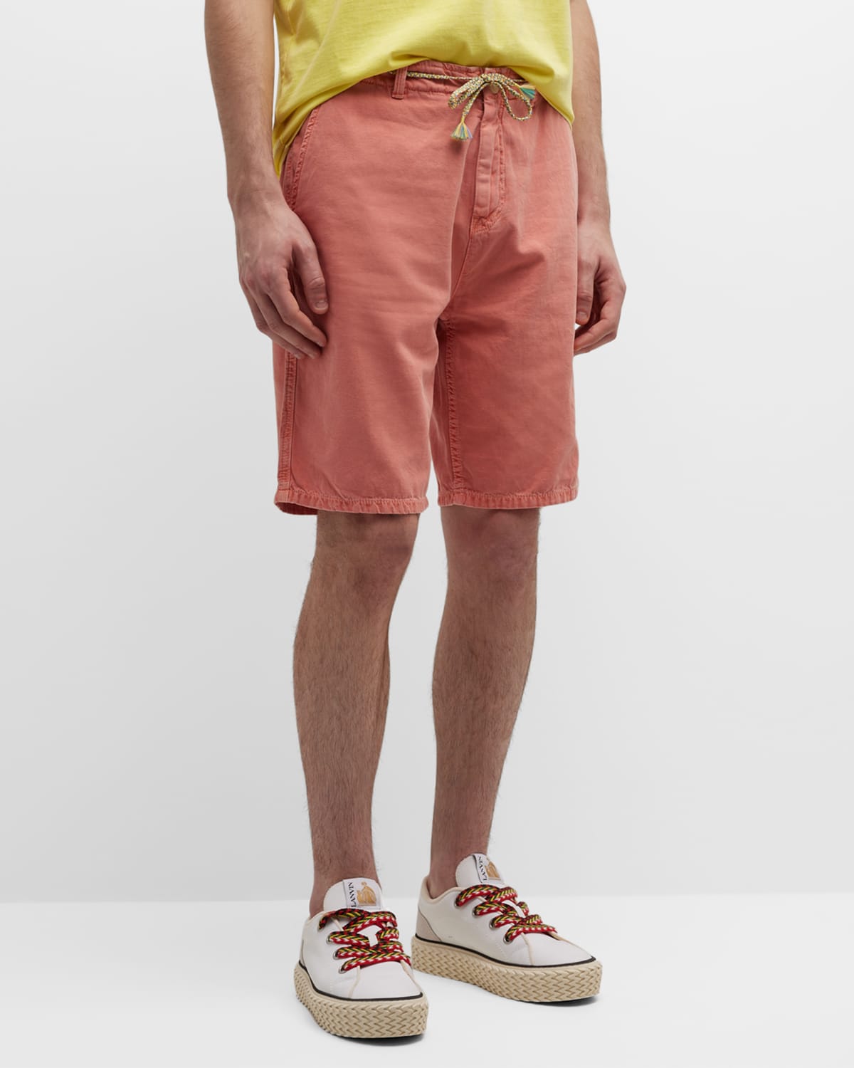 Scotch & Soda Men's Soft Cotton-linen Shorts In Flamingo