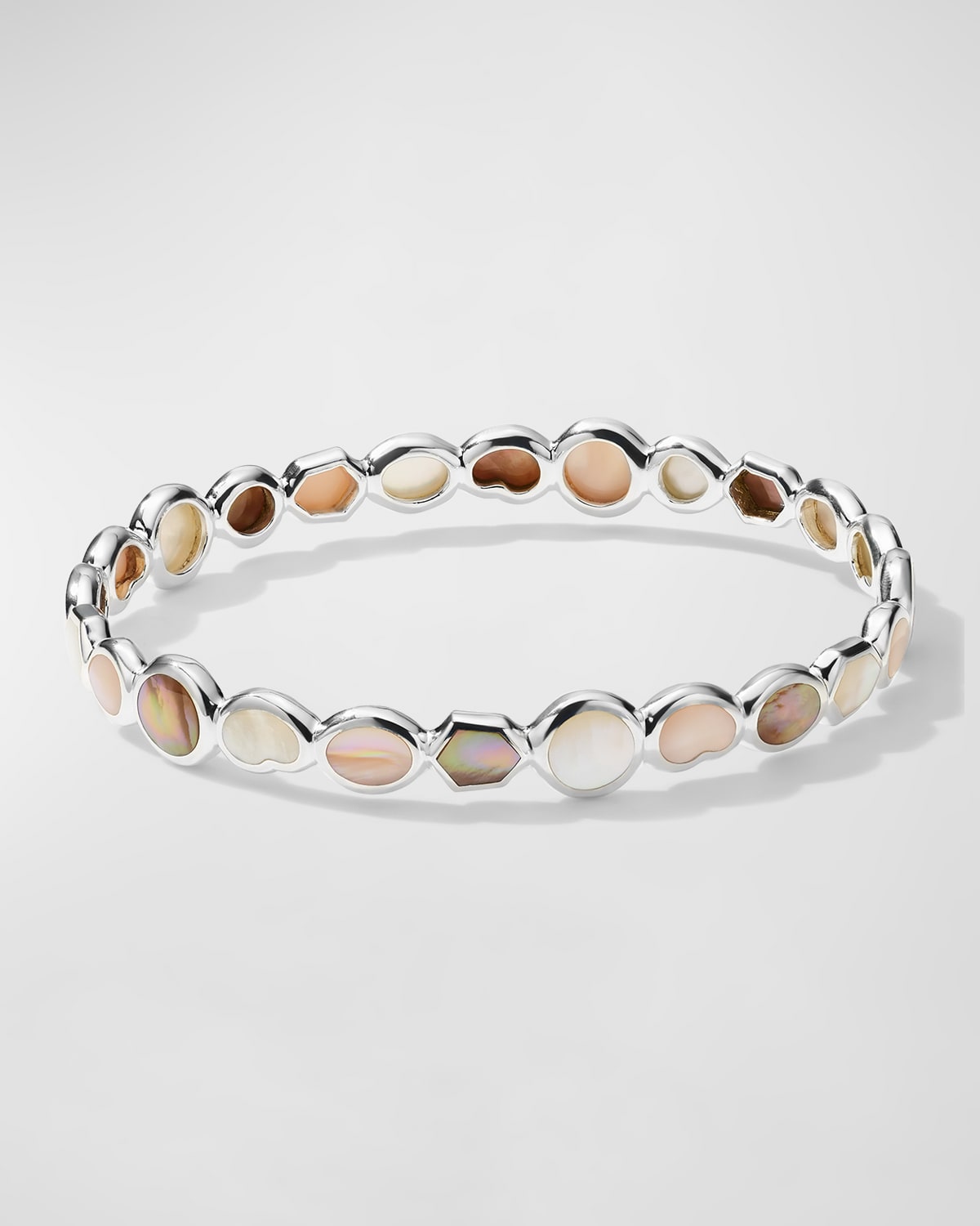 Ippolita Sterling Silver Polished Rock Candy All Over Stone Bangle in Dahlia