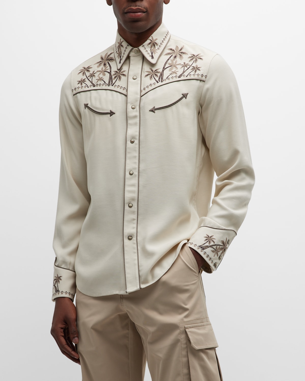 Men's Embroidered Palm Rodeo Shirt