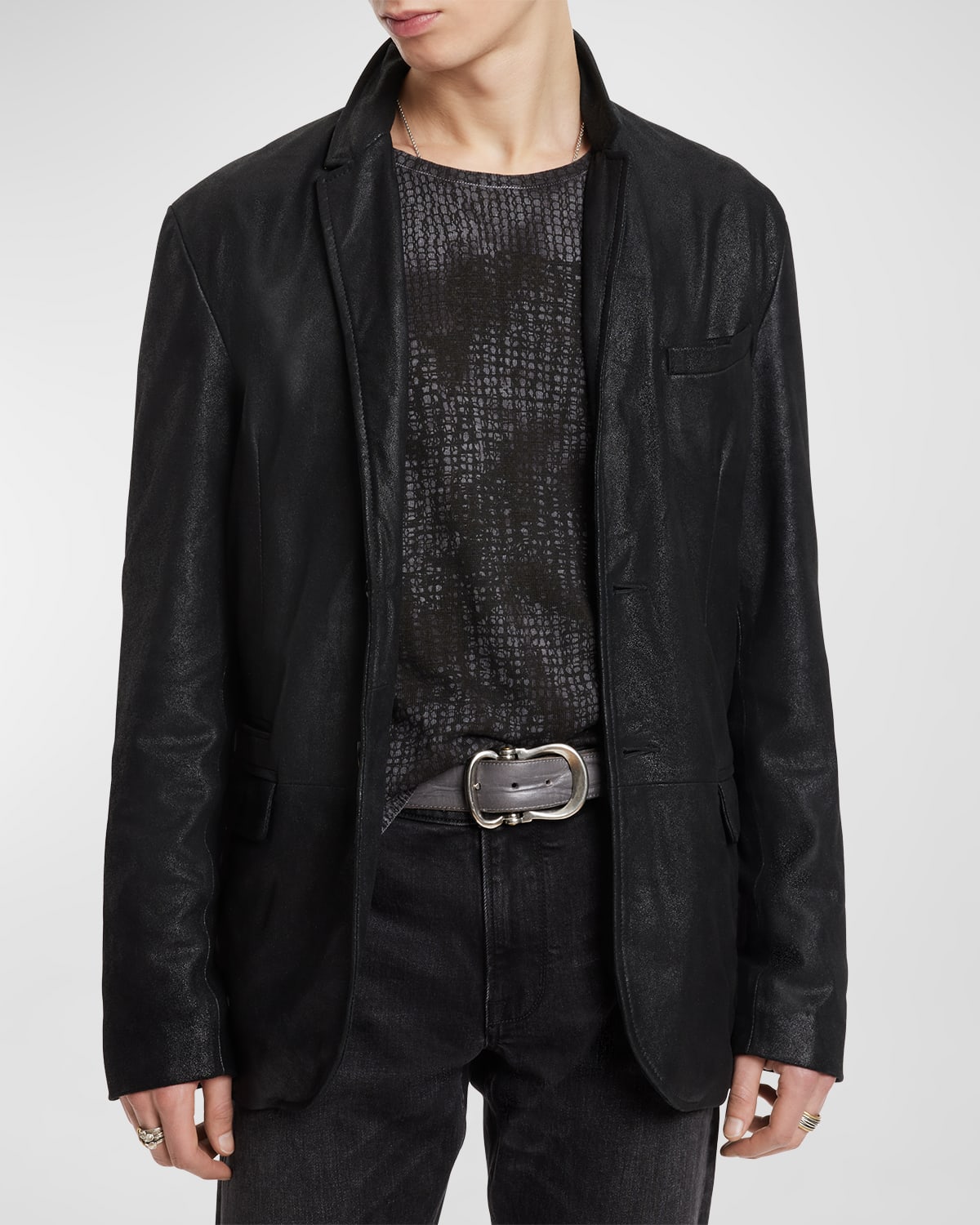 John Varvatos Men's Stan Two-Button Leather Jacket